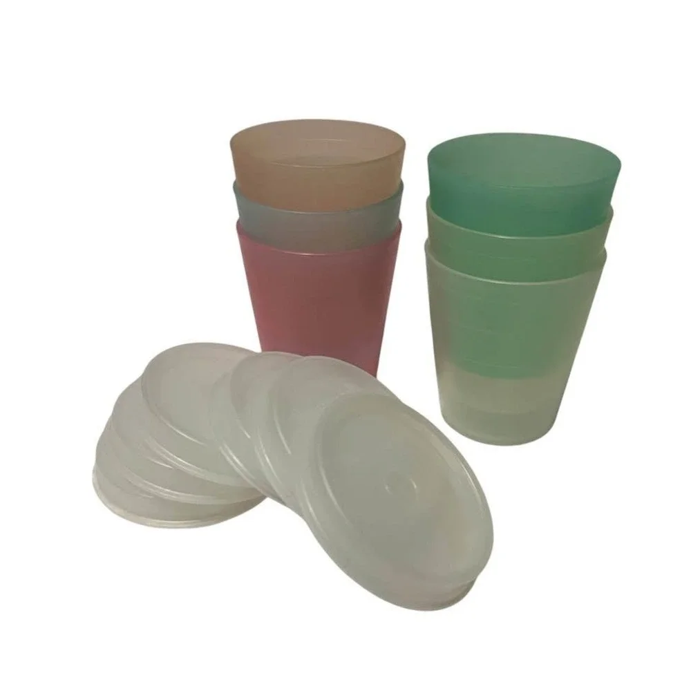 Vintage Tupperware Midgets Mini 2 oz Food Storage Containers Cups 101 Lids 6
